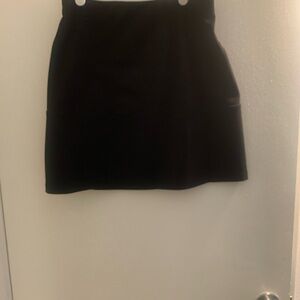 Black Faux Suede Mini Skirt